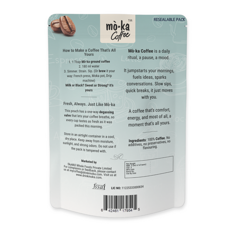 Mò·ka Coffee – 100% pure Arabica, roasted in small batches for a smooth, bold flavor. No additives, no fillers, just fresh coffee. Taste the difference at www.drinkmoka.com