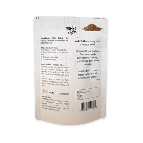 Instant Coffee | Slow-Roasted Arabica | 100% Pure Coffee, No Chicory | Resealable 100g Pack